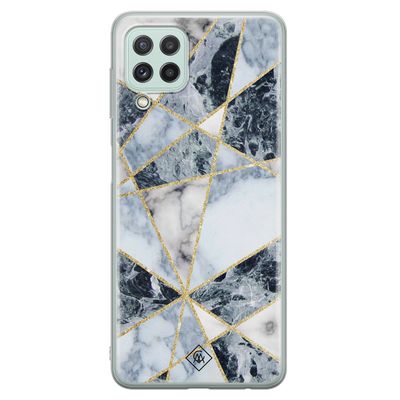Samsung Galaxy A22 4G siliconen hoesje - Marmer blauw