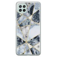 Samsung Galaxy A22 4G siliconen hoesje - Marmer blauw