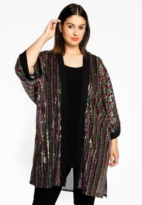 Yoek Kimono met pailletten RAINBOW | Zwart | Maat 54/56