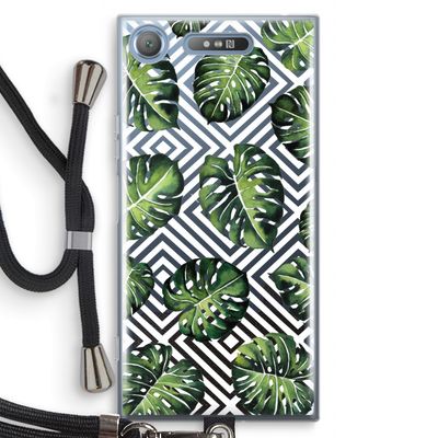 Geometrische jungle: Sony Xperia XZ1 Transparant Hoesje met koord