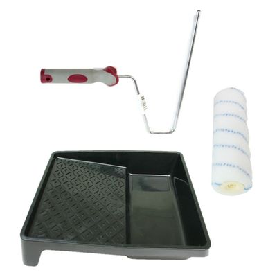 Verfroller anti spat lakroller profi schilderset met softgrip beugel en verfbak 18 cm