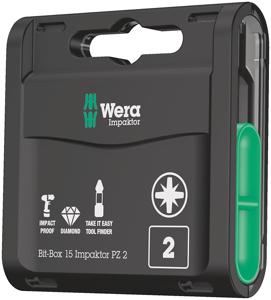 Wera Bit-Box 15 Impaktor PZ schroevendraaierbit 15 stuk(s)