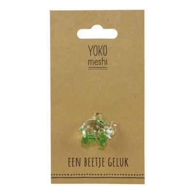 Glazen Geluksolifant met Oogje Assorti (3 cm)