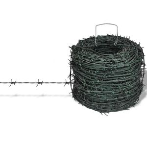VidaXL Prikkeldraad op rol 100 m groen