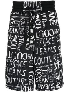 Versace Jeans Couture short de sport à logo imprimé - Noir