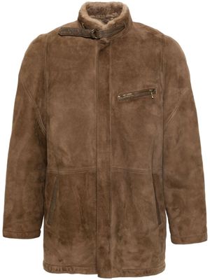 A.N.G.E.L.O. Vintage Cult manteau en daim à empiècements (années 1980) - Marron