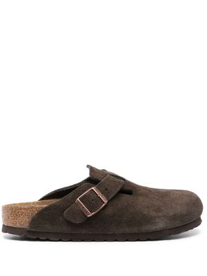 Birkenstock chaussons Boston en daim - Marron