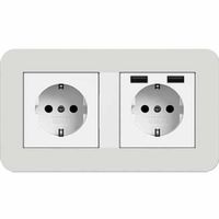 Gira E3 dubbel usb stopcontact lichtgrijs wit