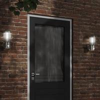 VidaXL Buitenwandlampen 2 st met sensors roestvrij staal zilverkleurig