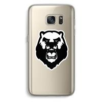 Angry Bear (white): Samsung Galaxy S7 Transparant Hoesje - thumbnail