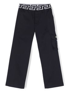 Versace Kids pantalon Greca à coupe droite - Bleu