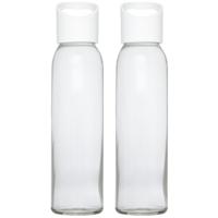 Waterfles - 4x stuks - transparant - 500 ml - glas - met schroefdop - wit handvat - drinkfles