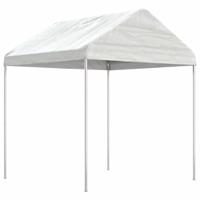 Prieel met dak 2,28x2,23x2,69 m polyetheen wit