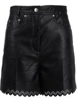 Stella McCartney short festonné en cuir artificiel - Noir - thumbnail