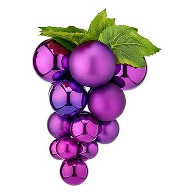 Kerstbal Krist+ 01853 Paars Plastic Druiven