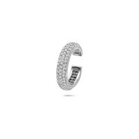 Gerhodineerd 925 zilveren ear cuff 15,5 mm met zirkonia - Oormanchet