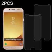 2 stuks voor Galaxy J7 (2017) (EU versie) 0 26 mm 9H oppervlaktehardheid 2.5D Explosieveilig niet-volledig scherm getemperd glas scherm Film