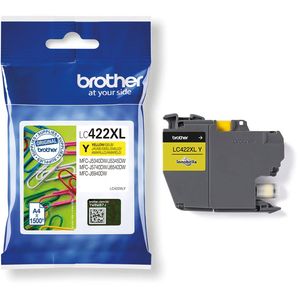 Brother inktcartridge, 1.500 pagina's, OEM LC-422XLY, geel 5 stuks