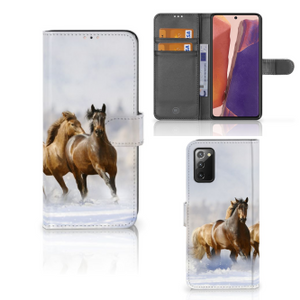 Samsung Galaxy Note 20 Telefoonhoesje met Pasjes Paarden