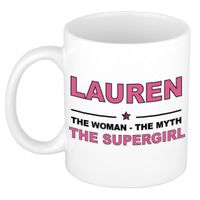 Lauren The woman, The myth the supergirl cadeau koffie mok / thee beker 300 ml - thumbnail