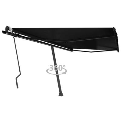 Luifel vrijstaand handmatig uittrekbaar 400x300 cm antraciet