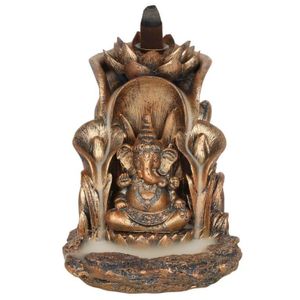 Backflow Wierook Houder Bronskleurige Ganesha Polyresin (14 cm)