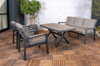 Loungeset Donna 4-delig - Aluminium met Taupe Kussens- - Aluminium- Sens-Line