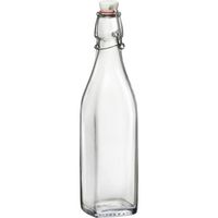 1x Limonadeflessen/waterflessen transparant 1 liter vierkant - Weckpotten - thumbnail