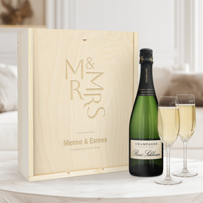 Champagnepakket met glazen - René Schloesser (750ml) - Gegraveerde deksel