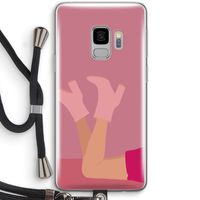 Pink boots: Samsung Galaxy S9 Transparant Hoesje met koord