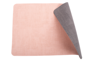 Luxe placemats lederlook - 6 stuks - dubbelzijdig roze/grijs - rechthoekig - 45 x 30 cm - leer - leatherlook placemat