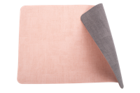 Luxe placemats lederlook - 6 stuks - dubbelzijdig roze/grijs - rechthoekig - 45 x 30 cm - leer - leatherlook placemat