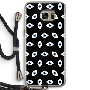 Eyes pattern: Samsung Galaxy S7 Edge Transparant Hoesje met koord