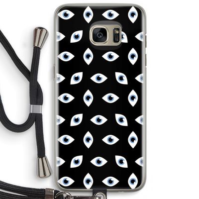 Eyes pattern: Samsung Galaxy S7 Edge Transparant Hoesje met koord