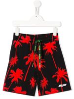 MSGM Kids short à imprimé palmier - Noir