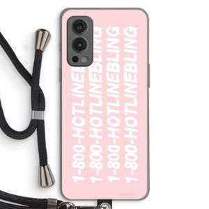 Hotline bling pink: OnePlus Nord 2 5G Transparant Hoesje met koord