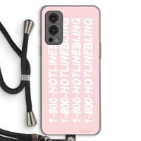 Hotline bling pink: OnePlus Nord 2 5G Transparant Hoesje met koord