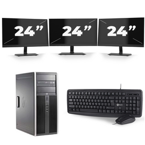 HP Compaq Elite 8300 Micro Tower - Intel Core i5-3e Generatie - 8GB RAM - 256GB SSD - Windows 10 + 3x 24 inch Monitor
