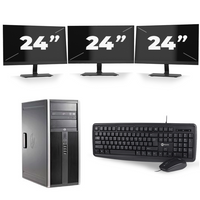 HP Compaq Elite 8300 Micro Tower - Intel Core i7-3e Generatie - 16GB RAM - 256GB SSD - Windows 10 + 3x 24 inch Monitor