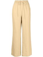 Nanushka pantalon en lin à lien de resserrage - Jaune