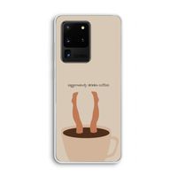Aggressively drinks coffee: Samsung Galaxy S20 Ultra Transparant Hoesje