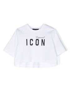 DSQUARED2 KIDS t-shirt crop à logo imprimé - Blanc