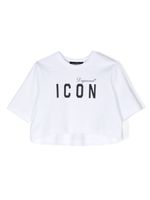 DSQUARED2 KIDS t-shirt crop à logo imprimé - Blanc