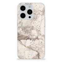 iPhone 15 Pro | TPU | Siliconen hoesje | Marmer Beige
