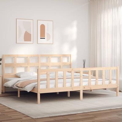 Bedframe zonder matras massief grenenhout 200x200 cm