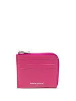 Maison Kitsuné porte-cartes en cuir à fermeture zippée - Rose