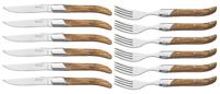 Blackwell Steakbestek Laguiole - Steakmessen & Steakvorken - Olijfhout - 12 Stuks