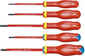 Facom set van 5 1000V schroevendraaiers met extra dun bled: sleuf en PZ - ATD.J5TVEPB