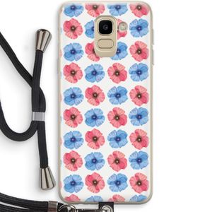 Klaproosjes: Samsung Galaxy J6 (2018) Transparant Hoesje met koord