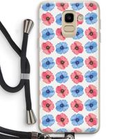 Klaproosjes: Samsung Galaxy J6 (2018) Transparant Hoesje met koord